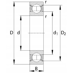 Rutulinis guolis paprastai 35x80x21 mm ina fag 6307