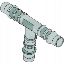 Tee 90 tiesus PVC 16mm 16bar