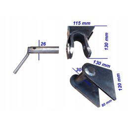 Nuvertimo kronšteinas su kaiščiu, komplektas, iki 12 tonų