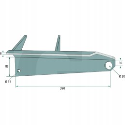 Kairė Hardox barstymo mentė, senesnio ilgio