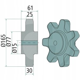 Grandininis ratas oe 165 mm 7 60 6 18069 074 18069 0