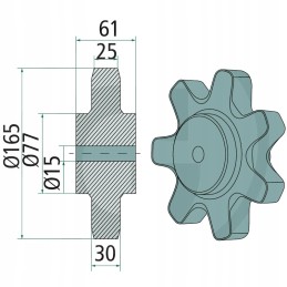Grandininis ratas oe 165 mm 7 60 6 18069 074 18069 0