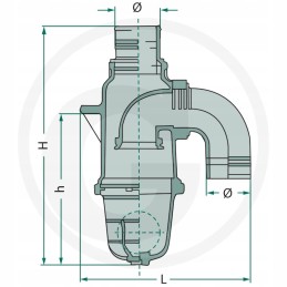 60 mm sifono atskyrimo vožtuvas vandens cisternai