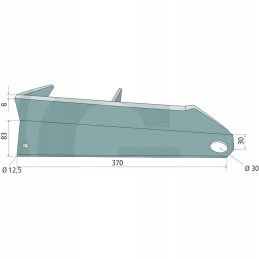 Barstymo mentė, dešinė, Hardox, ilgis 400