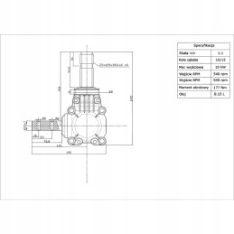 Agtech kampinė pavara aliuminio rcw 2 3 5