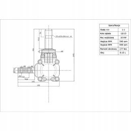Agtech kampinė pavara aliuminio rcw 2 3 5