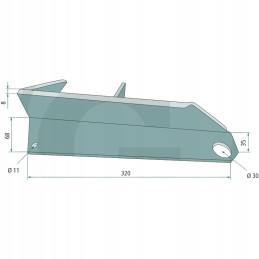 Kairysis barstymo peilis, ilgis 350
