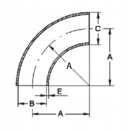 Vamzdžių armatūra Nr.900, suvirinta alkūnė 90, juoda