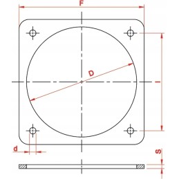 Kvadratinis flanšas suvirinimui, juodas 4