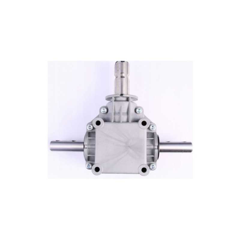 Dviguba kampinė barstytuvo pavara