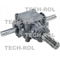 Dviguba kampinė barstytuvo pavara