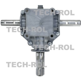 Dviguba kampinė barstytuvo pavara