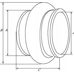 Spyruoklinis silfonas 159 mm ilgio 380 mm guminis spaustukas