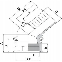 Žarnos jungtis 45-50 mm vidinis sriegis 2