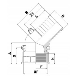 Žarnos jungtis 45-50 mm vidinis sriegis 2
