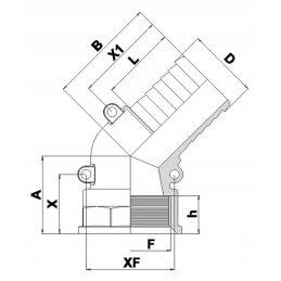 Žarnos jungtis 45-50 mm vidinis sriegis 2
