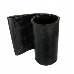 Trąšų barstytuvo juosta pjauna juostą