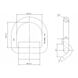 Krovinio tvirtinimo laikiklis 17 tonų grindų laikiklis