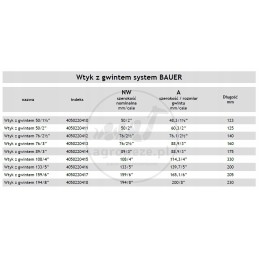 Baue kištukas 133 5 su išoriniu sriegiu