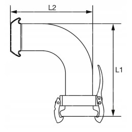 Vyriška ir moteriška jungtis, 90 laipsnių, 4 baueriai