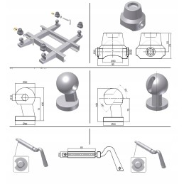 Kiper išvertimo rutuliai, komplektas, fi 60, po 3 5t, rinkinyje 4 vnt