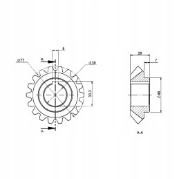 Kampinis ratas su 18 skylių 30 mm barstytuvu rcw 3 rcw
