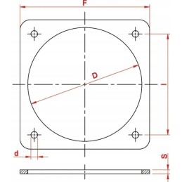 Plokštinio sklendės kvadratinis flanšas mz 6
