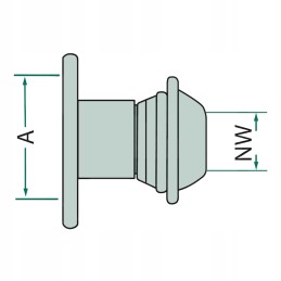Vyriška jungtis, 5c lizdas su flanšu, itališka sistema