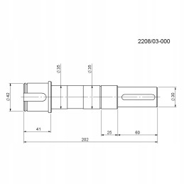 Barstytuvo dėžės velenas 2208030000 ratui 20