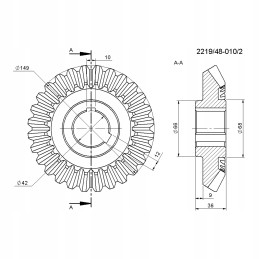 Barstytuvo dėžės kūginis ratas 2219480102 nuo 29