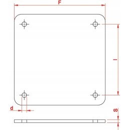 Kvadratinis flanšo dangtis, cinkuotas 6
