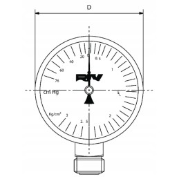 Slėgio matuoklis oe100 mm riv520 jungtis 1 4