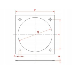 Tarpiklis kvadratiniam flanšui 6 gr