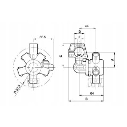 4064767 Keturvietis antgalio laikiklis vamzdžiui