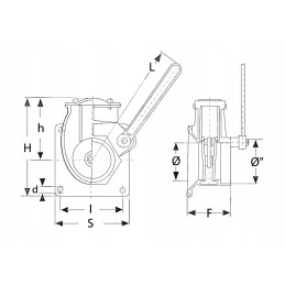 Svirtinis sklendė su 6 sriegiais ir flanšu