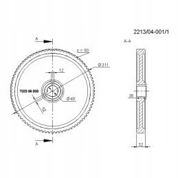 Barstytuvo reketinis ratas 2213040011 tiesūs dantys