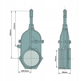 Statinės priekabos vožtuvas su vidiniu sriegiu 95 mm m