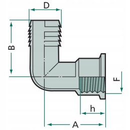 Sujungimo alkūnė 20 mm storio 3 4