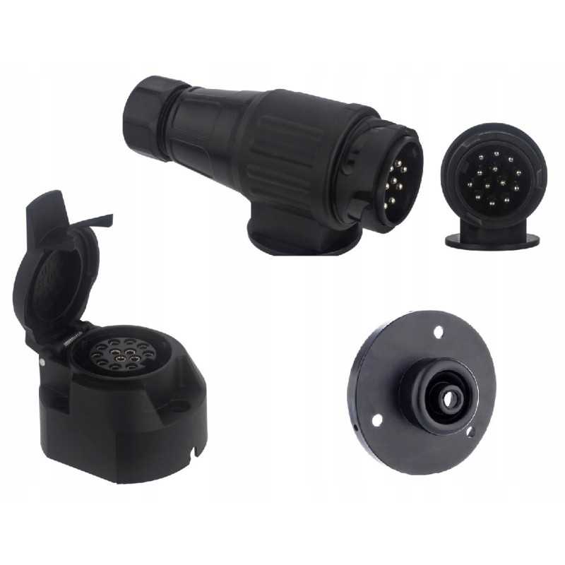 Lizdas, 13 kontaktų įsukamas kištukas su poveržle