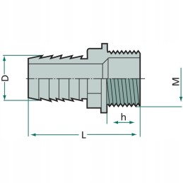 Tiesi žarnos jungtis 38mm išorinis sriegis