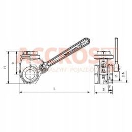 Statinės priekabos vožtuvas 4 su svirtimi 2 x sriegiu