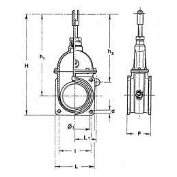 Vamzdžio bako vartų vožtuvas MZ 8 colių, du flanšai 180 mm