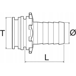 Išorinės žarnos jungtis suapvalinta 25 mm