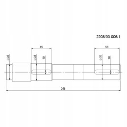 Stačiakampis barstytuvo dėžės velenas 2208030061
