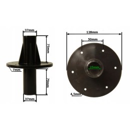 Plastikinių trąšų barstytuvo diskų stebulė