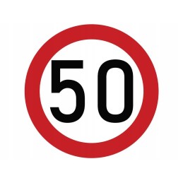 Laminuotas lipdukas greičio apribojimas 50 km h raudonas