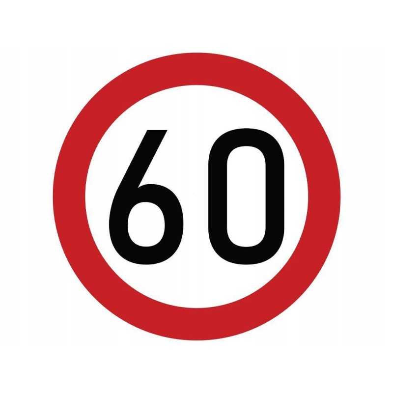 Laminuotas lipdukas greičio apribojimas 60 km h raudonas