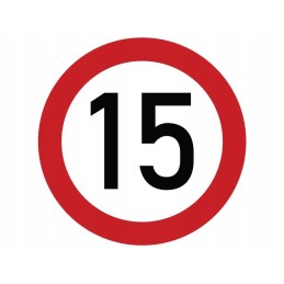Laminuotas lipdukas greičio apribojimas 15 km h raudonas