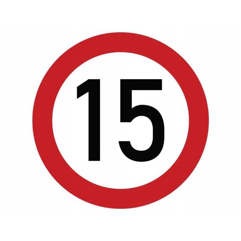 Laminuotas lipdukas greičio apribojimas 15 km h raudonas