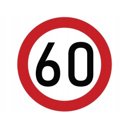 Laminuotas lipdukas greičio apribojimas 60 km h raudonas